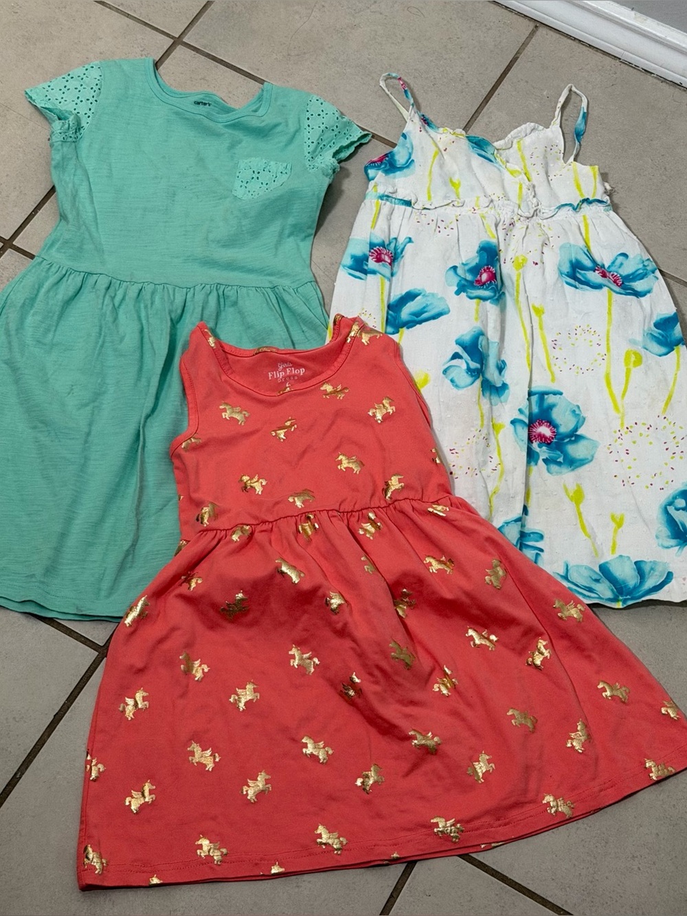 Carter’s, Penelope Mack Girl Kids Pony Print Floeal Dress Sleeveless size 6